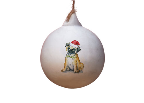 Pug Ceramic Bauble